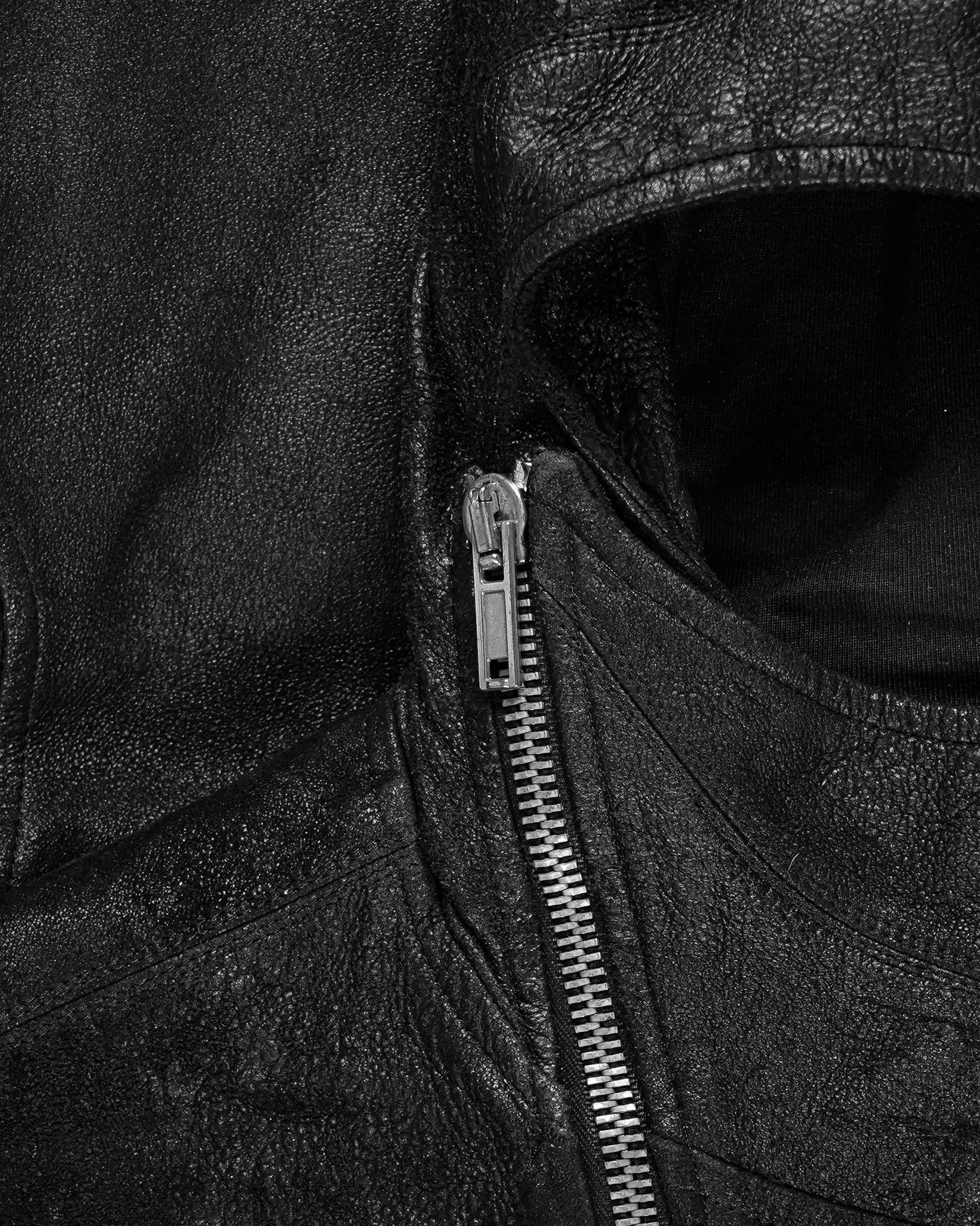 Rick Owens Blistered Leather Scuba Bullet Jacket