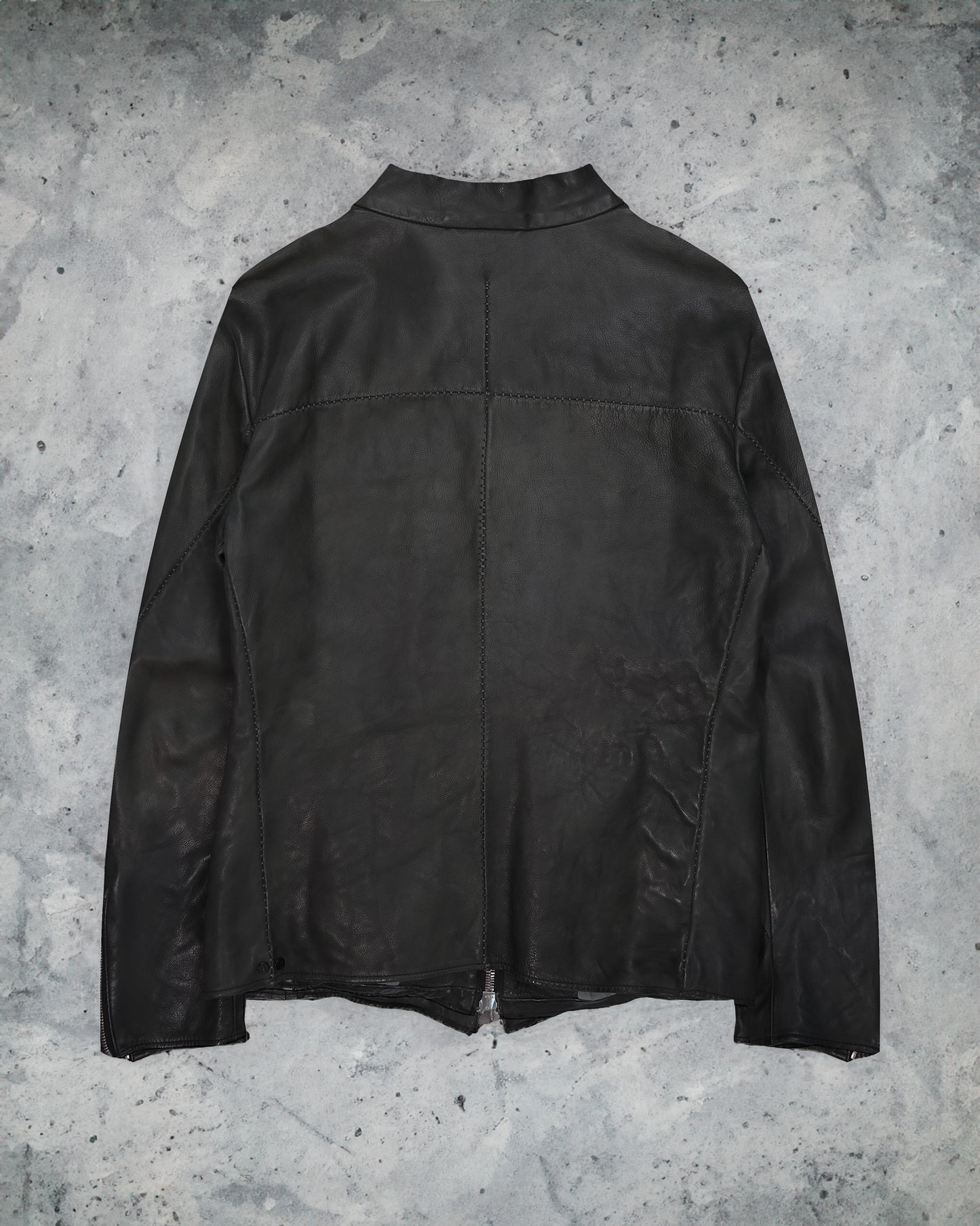 Incarnation Scarstitch Spiral Sleeve Leather Jacket