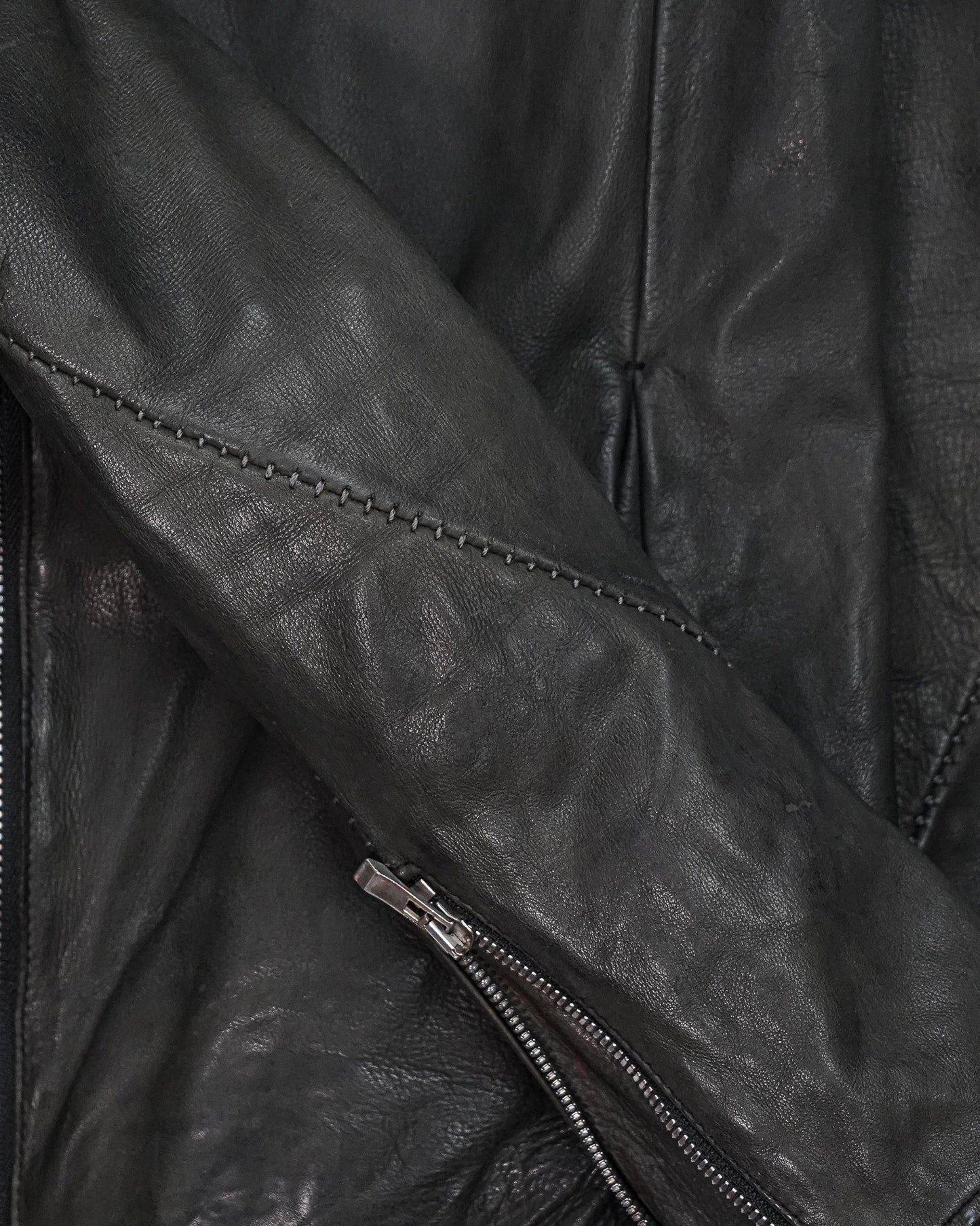 Incarnation Scarstitch Spiral Sleeve Leather Jacket