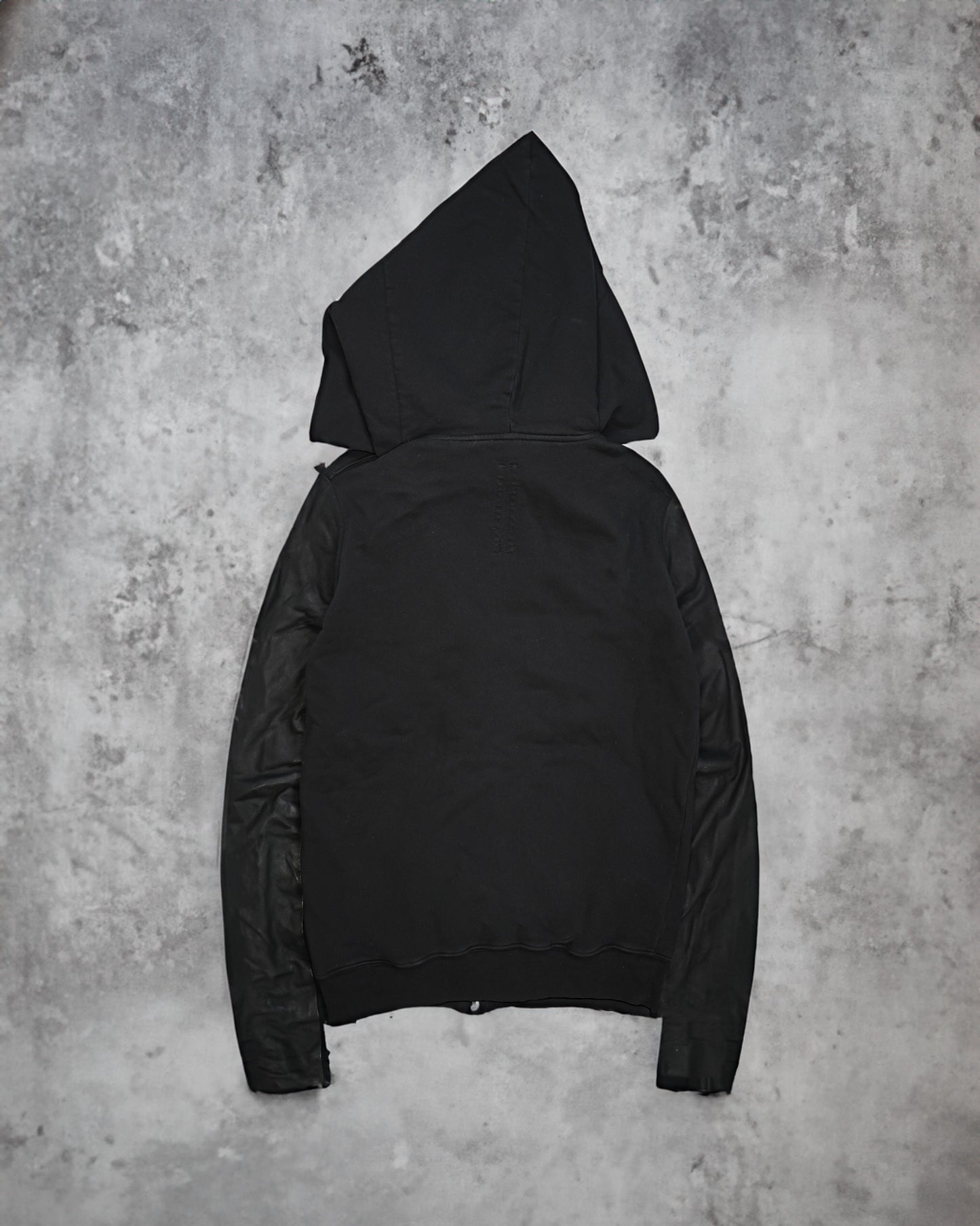 Rick Owens Leather Sleeve Mountain Hoodie