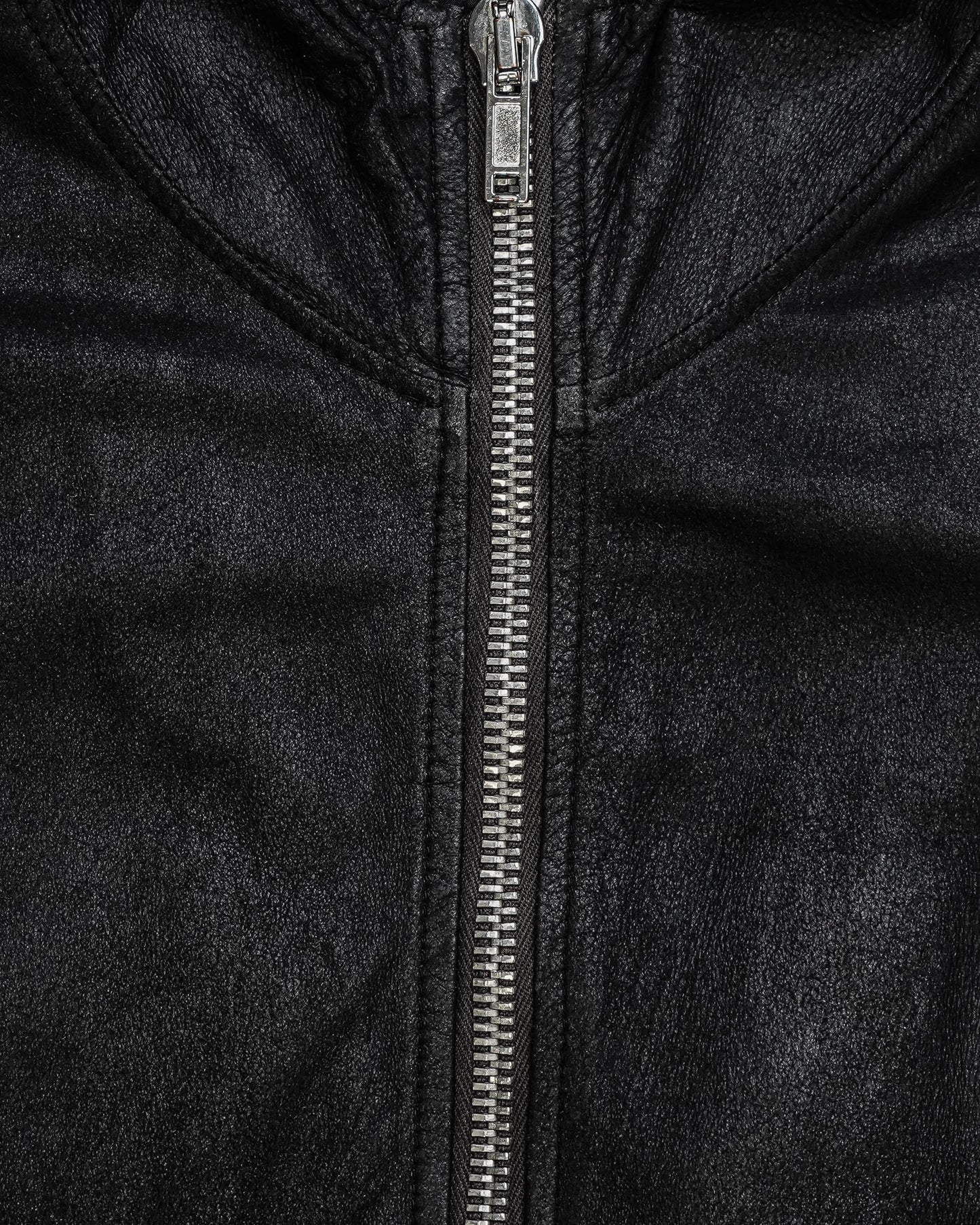 Rick Owens Blistered Leather Hooded Jacket