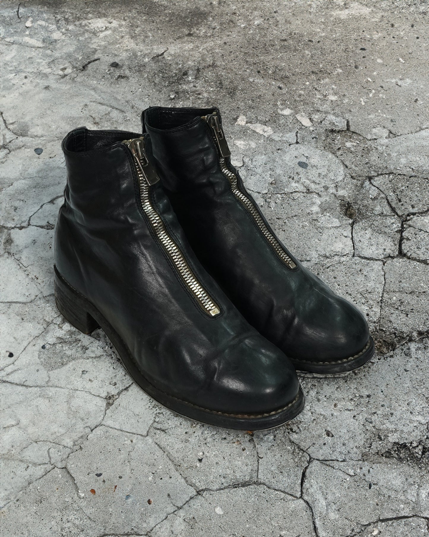 Guidi PL1 Black Leather Front Zip Boots