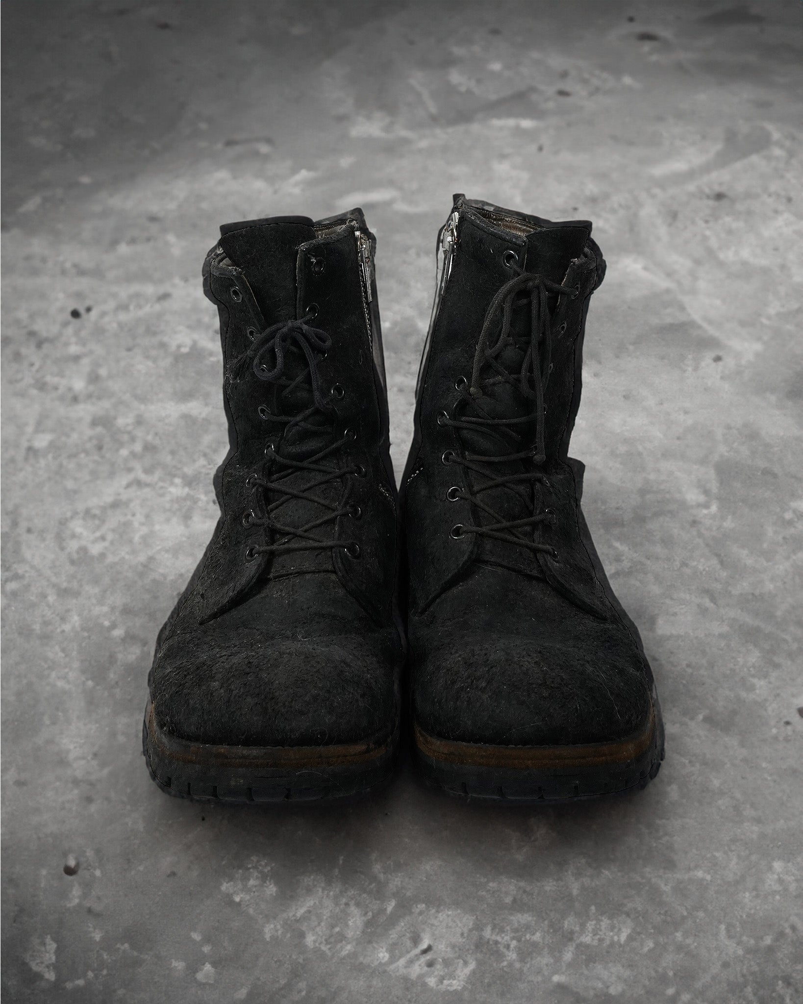 Rick Owens “Blistered” Leather Combat Boots - SS09 "Strutter"